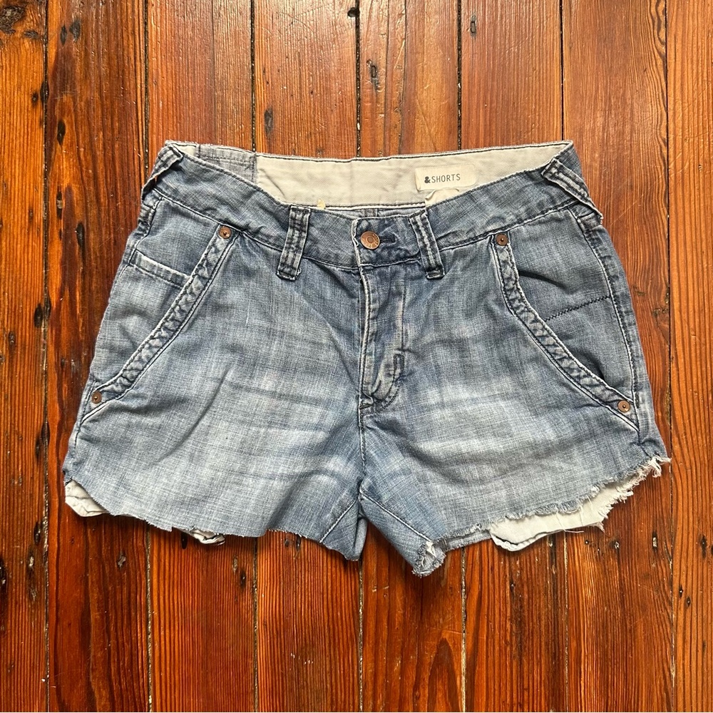 H&M &denim cutoff denim carpenter shorts 28